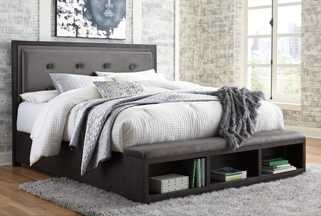 Hyndell California King Upholstered Panel Bed with Storage