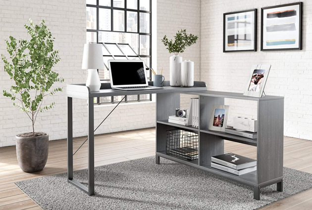 Black/Gray Yarlow Home Office L-Desk